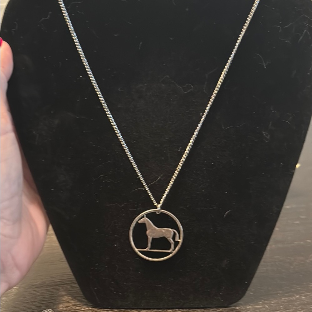 Authentic vintage hand cut coin necklace from Ireland.